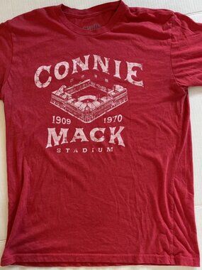 Shibe Vintage Sports Connie Mack Stadium Philadelphia T-Shirt Red Vintage Feel